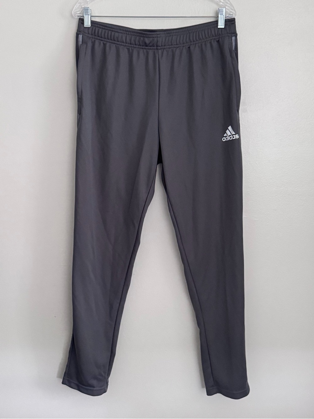 ADIDAS PrimeGreen Aeroready Ankle Zip Track Pants - Men's Size Large -Gray/White